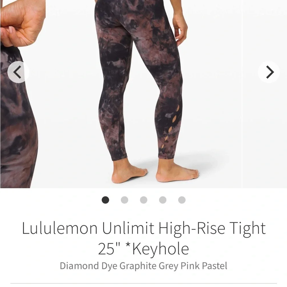 Lululemon Graphite and Pink Diamond Dye Tights